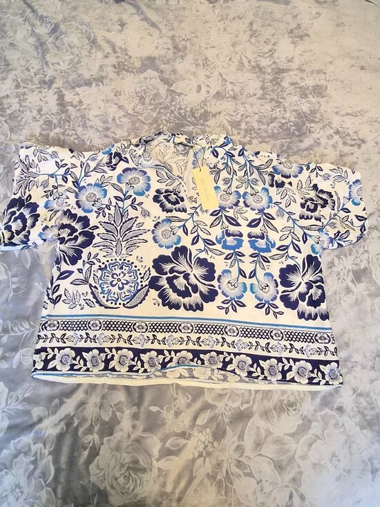Rachel Zoe Tops - Rachel Zoe Blue & White Top